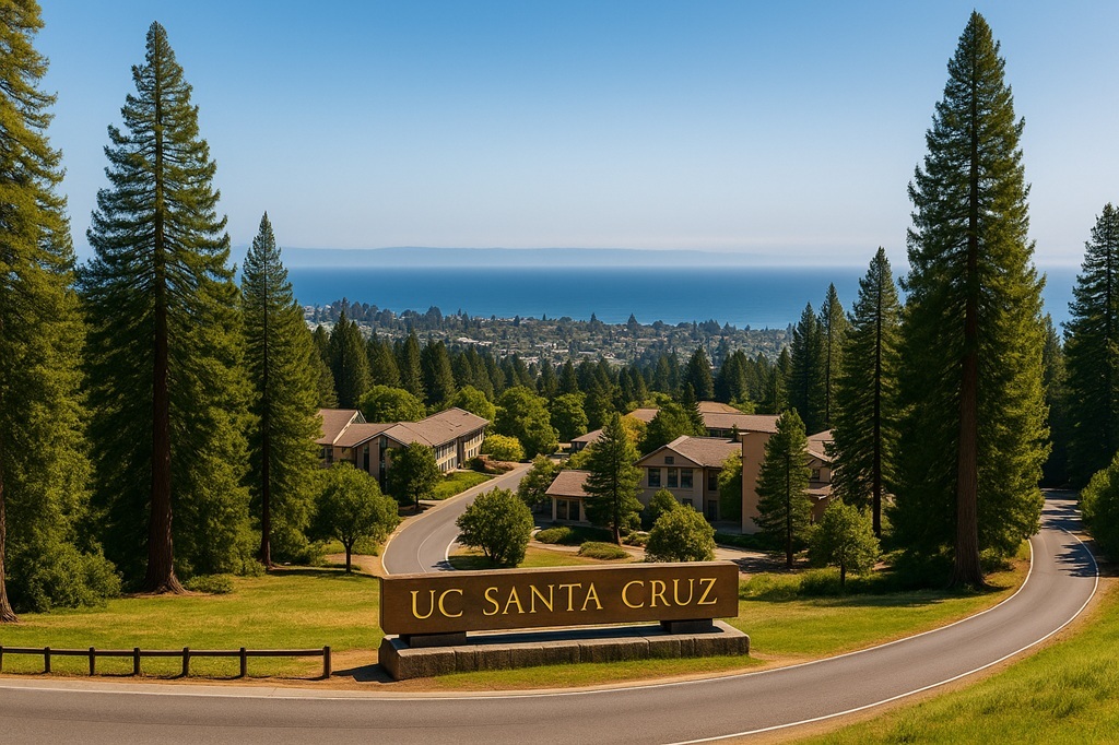 UC Santa Cruz campus and city view